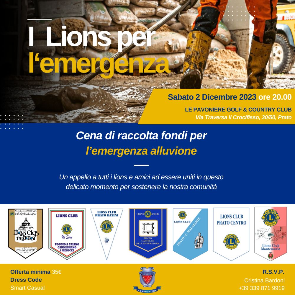 I Lions per l'emergenza alluvione Toscana