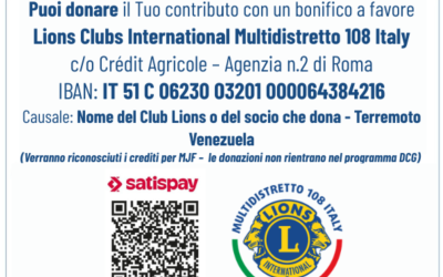 Terremoto in Venezuela: il Distretto 108La Toscana scende in campo